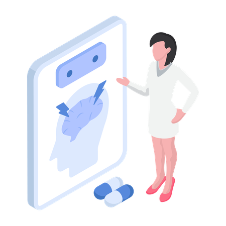 Mädchen mit Angststörung  Illustration