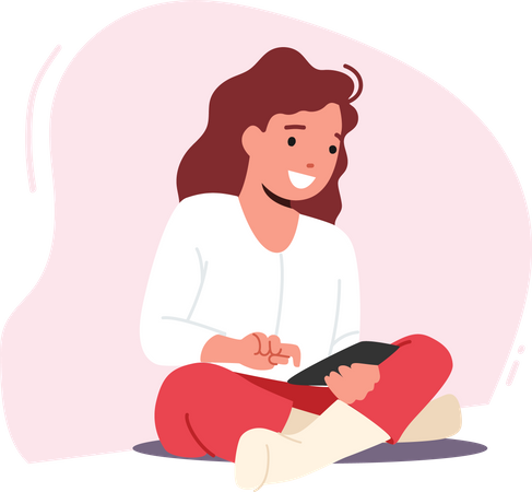 Mädchen mit Gerät  Illustration