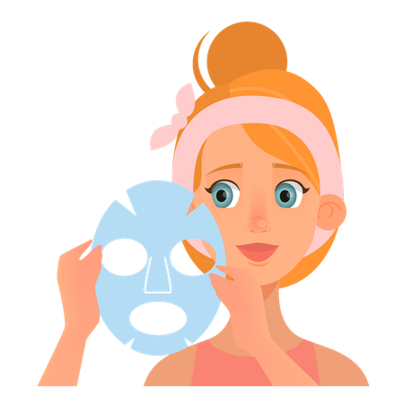 Mädchen mit Gesichtsmaske  Illustration