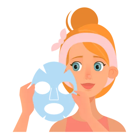 Mädchen mit Gesichtsmaske  Illustration
