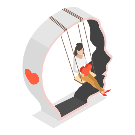 Mädchen mit guter psychischer Gesundheit  Illustration