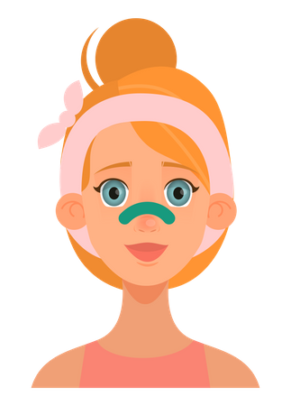 Mädchen mit Nasenpflaster  Illustration