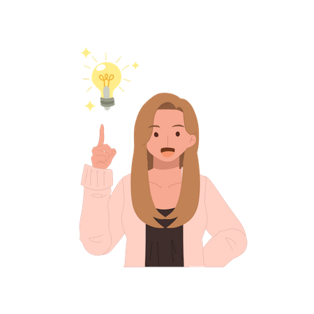 Mädchen mit pfiffiger Idee  Illustration