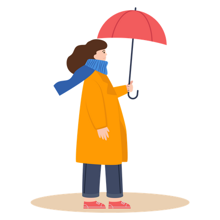 Mädchen mit Regenschirm  Illustration