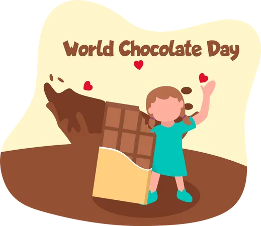 Mädchen mit Schokolade  Illustration