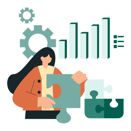 Mädchen mit Spielanalystenperspektive  Illustration