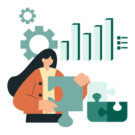 Mädchen mit Spielanalystenperspektive  Illustration