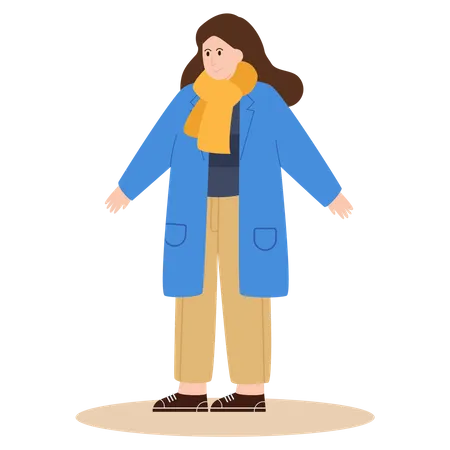 Mädchen mit Winteroutfit  Illustration