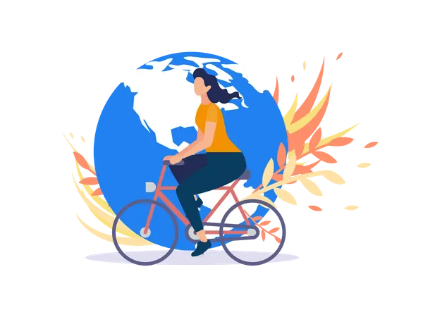 Mädchen reitet Fahrrad  Illustration