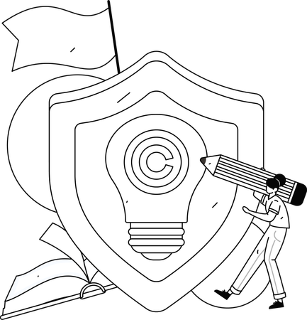 Mädchen schreiben Buchmarke  Illustration