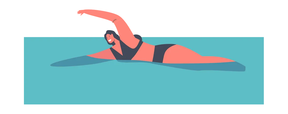 Mädchen, das im Pool schwimmt  Illustration