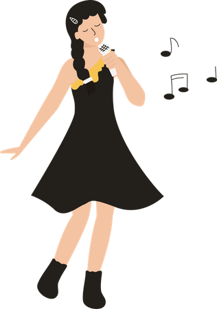 Mädchen singen  Illustration