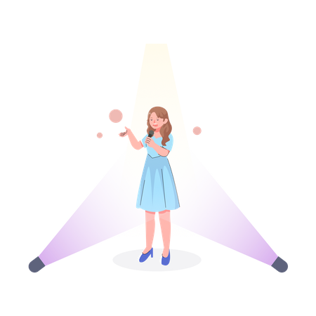 Mädchen singen  Illustration