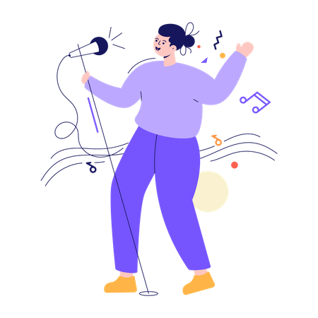 Mädchen singen  Illustration