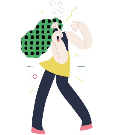 Mädchen singen und genießen  Illustration