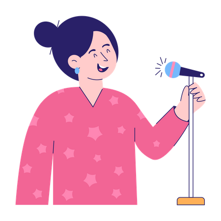 Mädchen singt Lied  Illustration