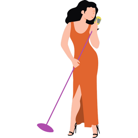 Mädchen singt Lied  Illustration