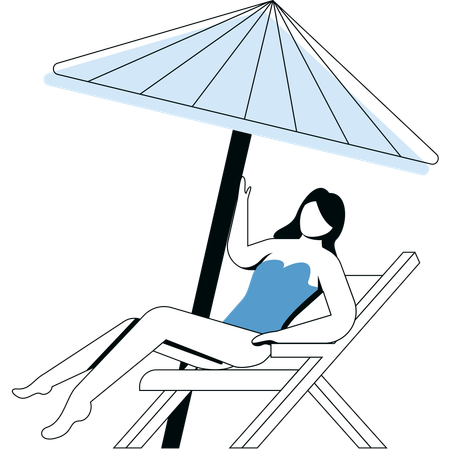 Mädchen beim Sonnenbaden  Illustration