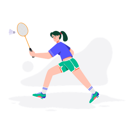 Mädchen spielt Badminton  Illustration