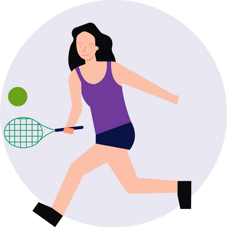 Mädchen spielt Badminton  Illustration