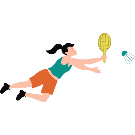 Mädchen spielt Badminton  Illustration