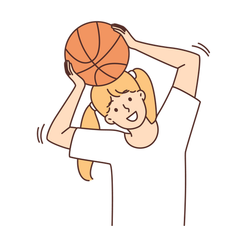 Mädchen spielt Basketball  Illustration