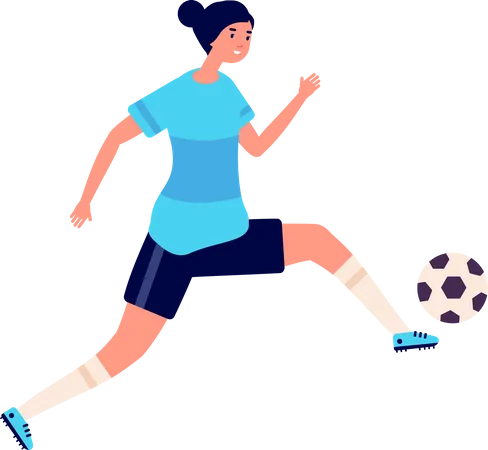 Mädchen spielt Fußball  Illustration