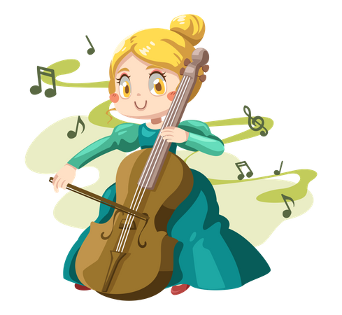 Mädchen spielt Geige  Illustration