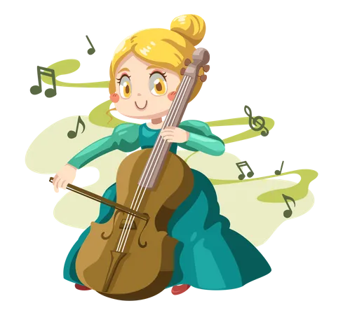 Mädchen spielt Geige  Illustration