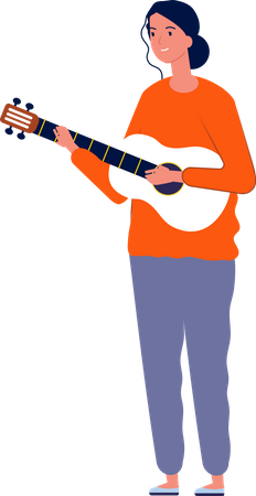 Mädchen spielt Gitarre  Illustration