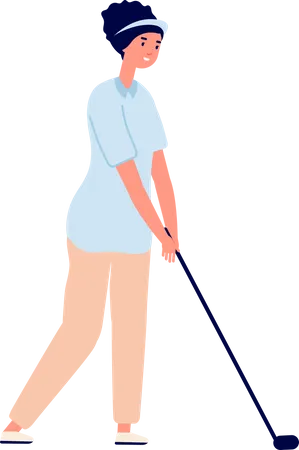 Mädchen beim Golfspielen  Illustration