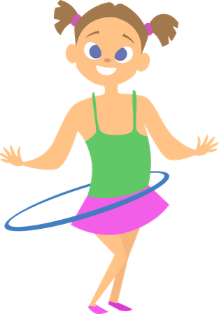 Mädchen spielt mit Hula Hoop  Illustration