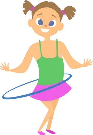 Mädchen spielt mit Hula Hoop  Illustration