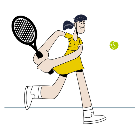 Mädchen spielt Tennis  Illustration