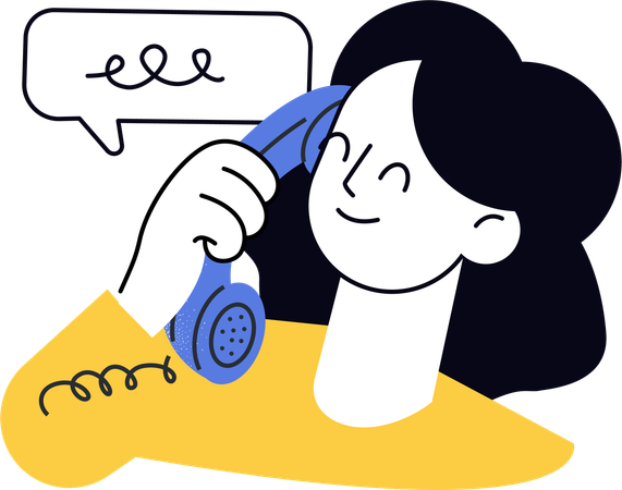 Mädchen am Telefon  Illustration