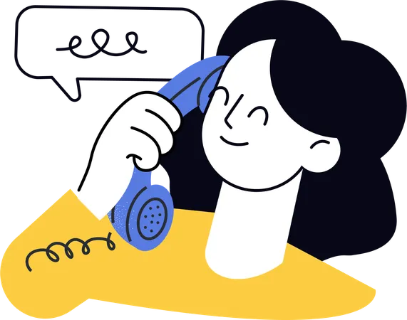 Mädchen am Telefon  Illustration