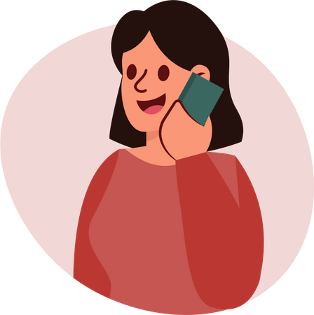 Mädchen am Telefon  Illustration