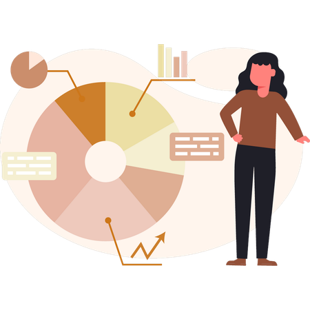 Mädchen spricht über Analysenetzwerke  Illustration