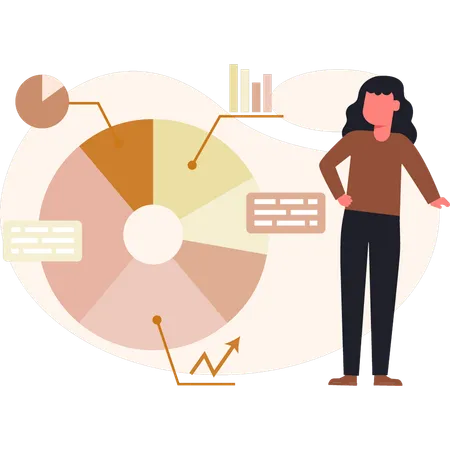 Mädchen spricht über Analysenetzwerke  Illustration