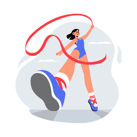 Mädchen Springseil Übung  Illustration
