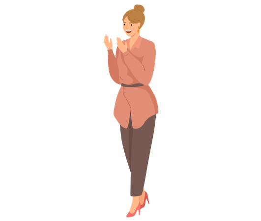 Mädchen steht und drückt Gefühle der Überraschung aus  Illustration