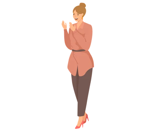 Mädchen steht und drückt Gefühle der Überraschung aus  Illustration
