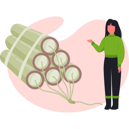 Mädchen sucht Dynamitmaterial  Illustration