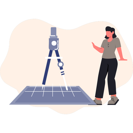 Mädchen sucht Reparaturwerkzeug  Illustration