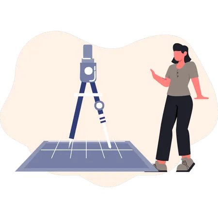Mädchen sucht Reparaturwerkzeug  Illustration