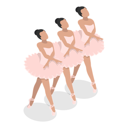 Mädchen tanzen in der Oper  Illustration