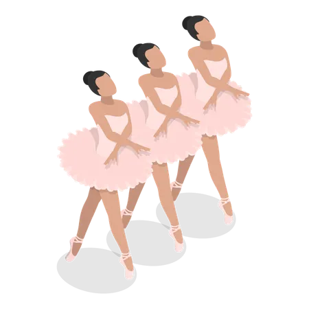 Mädchen tanzen in der Oper  Illustration