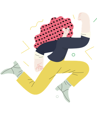 Mädchen tanzt fröhlich  Illustration