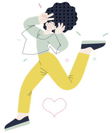 Mädchen tanzt vor Freude  Illustration
