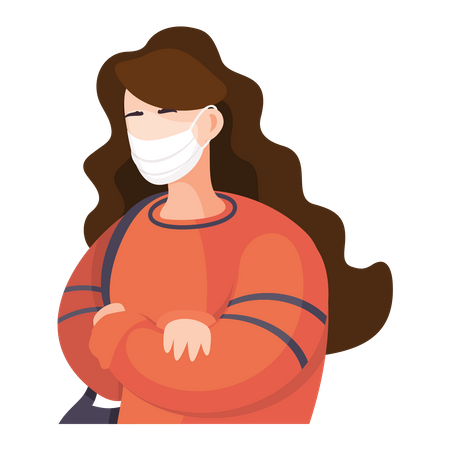 Mädchen mit Gesichtsmaske  Illustration